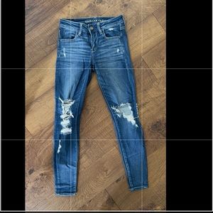 American Eagle next level stretch ripped jeans